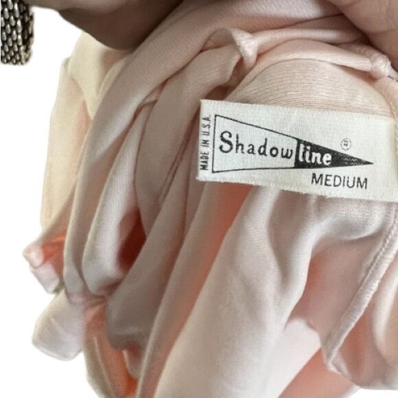 Vintage Shadow Line Pink Nylon Robe - Picture 5 of 6